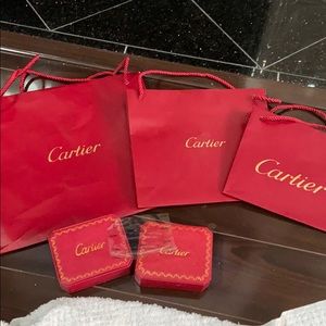 Cartier Emtpy Logo Boxes & Bags Red